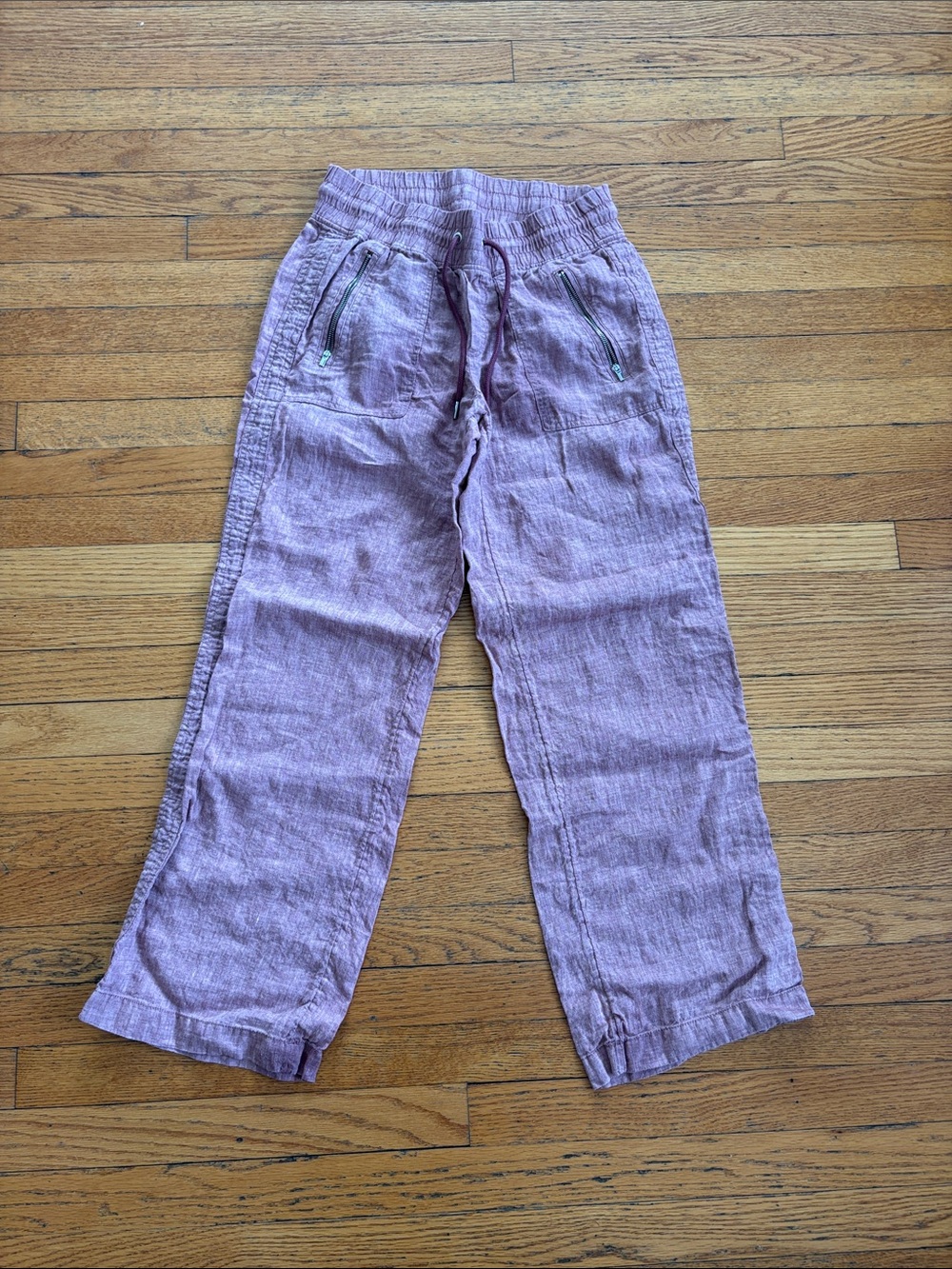 Athleta Mauve Wide Leg Linen Pants